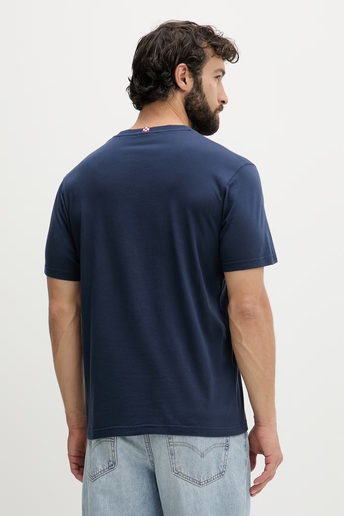 Odzież MC2 Saint Barth T-shirt męski bawełniany POT0001. granatowy