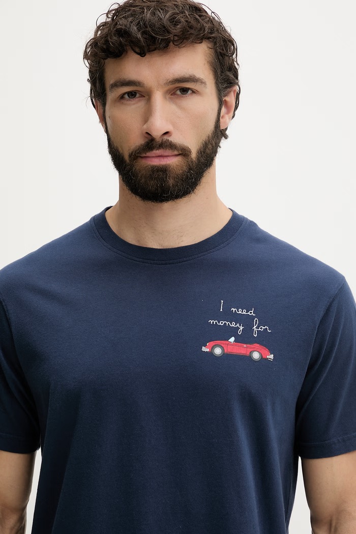 MC2 Saint Barth T-shirt męski bawełniany granatowy POT0001.