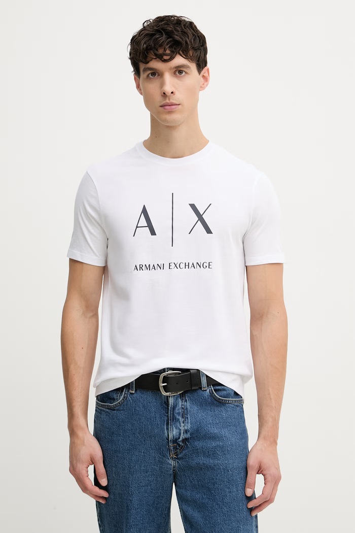 Armani Exchange tričko pánske bavlnené biela XM002683.AF10356.NOS