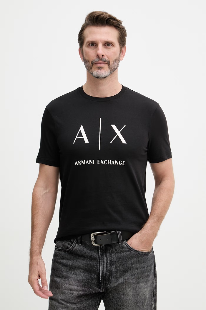 Armani Exchange tričko pánske bavlnené čierna XM002683.AF10356.NOS