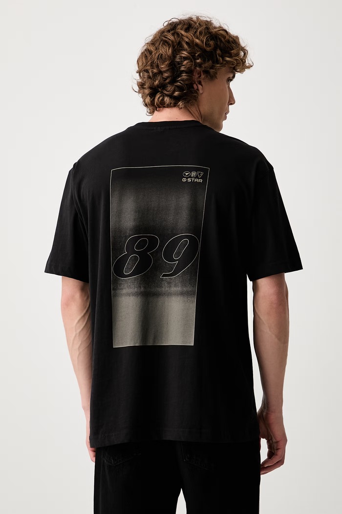 G-Star T-shirt męski bawełniany Back gr relaxed r t czarny D31081.336