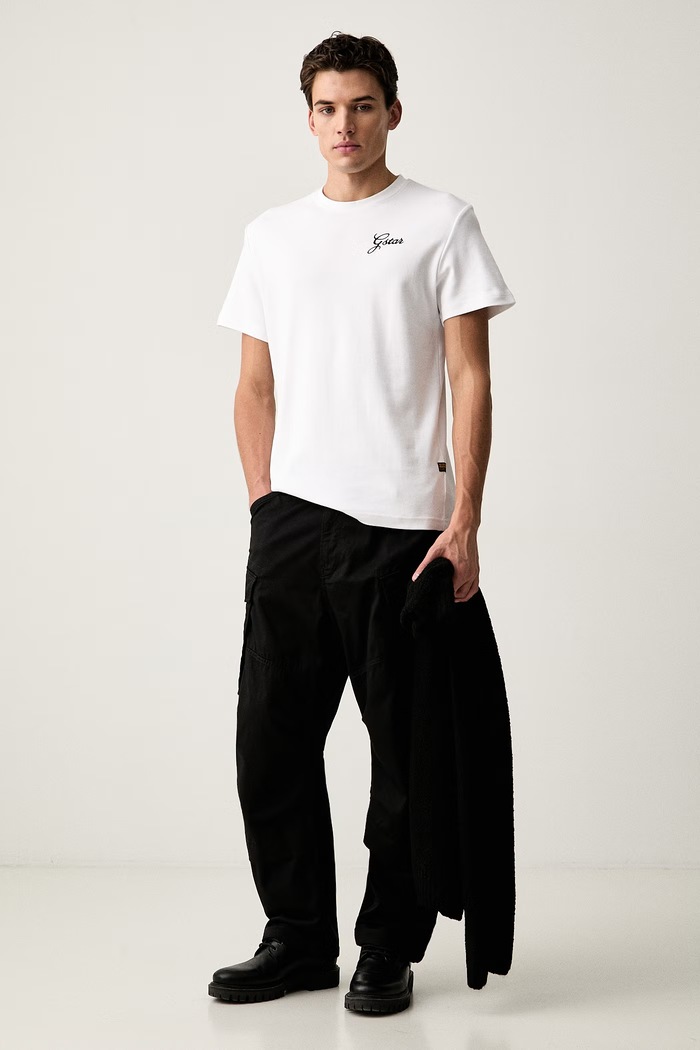 G-Star T-shirt damski bawełniany Script r t D31079.C812 biały AA00