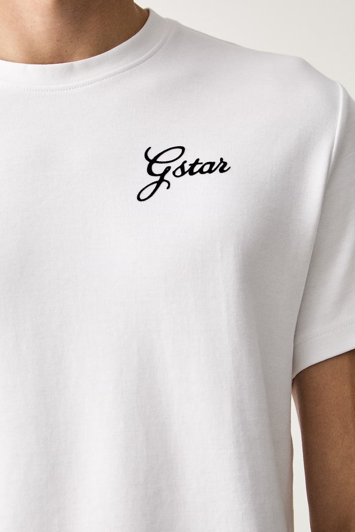 G-Star T-shirt damski bawełniany Script r t D31079.C812 biały