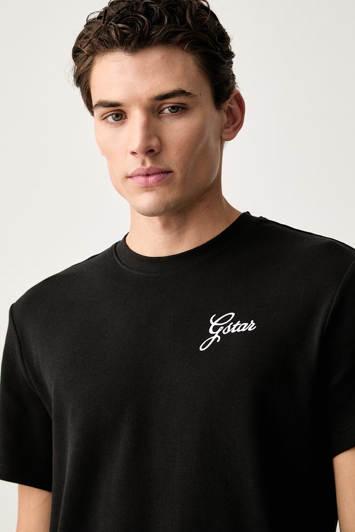 G-Star T-shirt damski bawełniany Script r t czarny D31079.C812