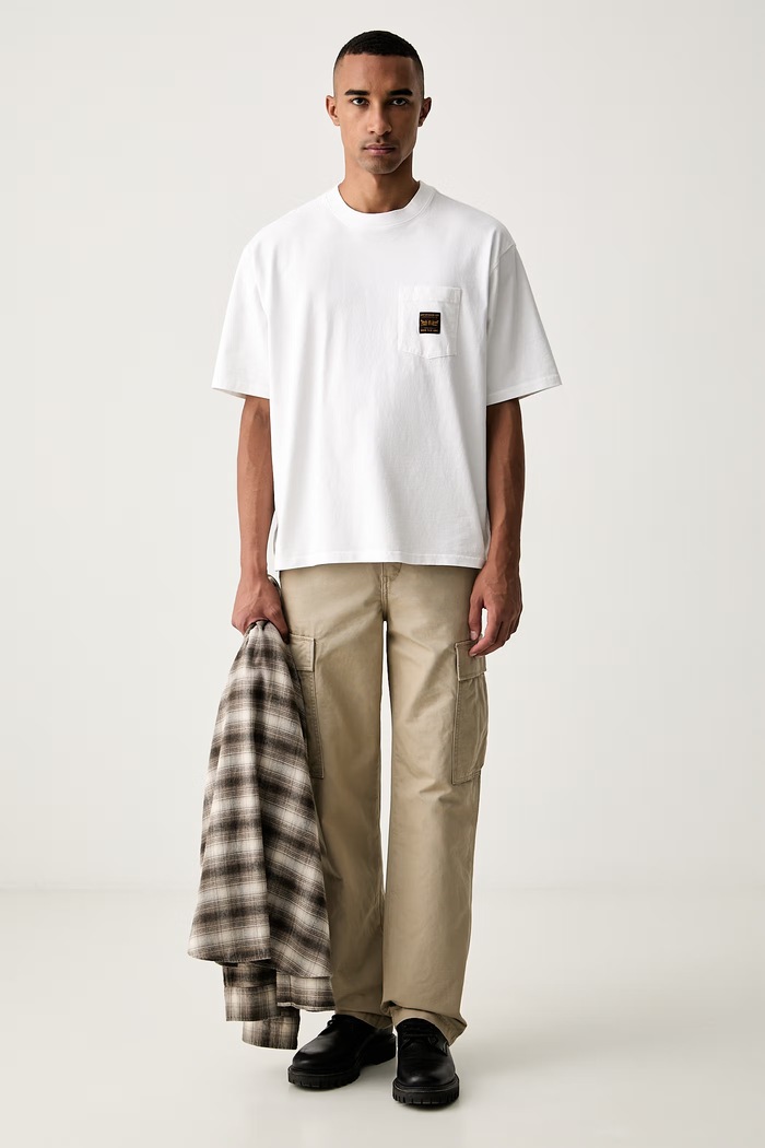 Levi's tričko pánské bavlněné SS WORKWEAR PKT 008AB bílá AA00