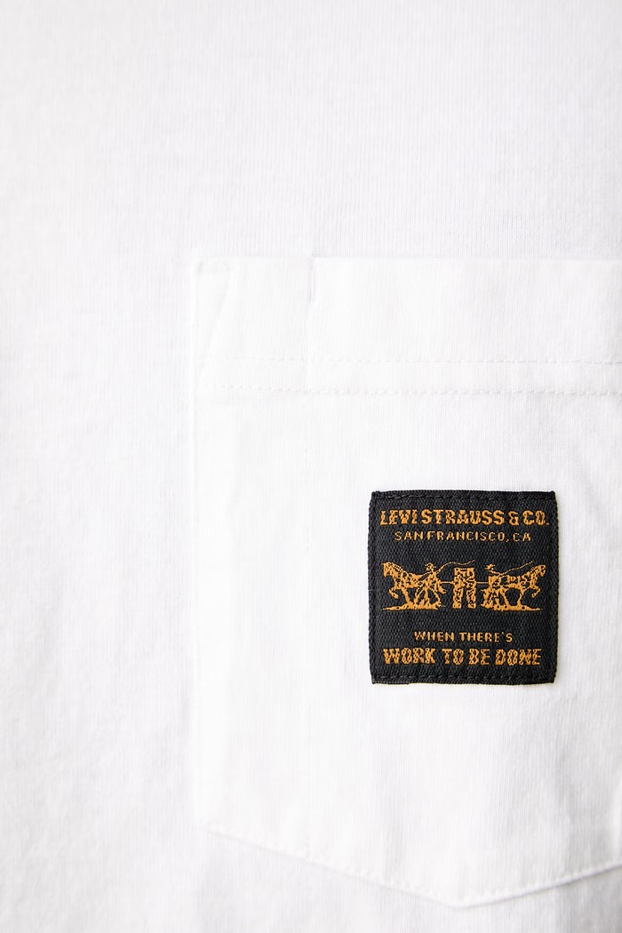 Levi's tričko pánské bavlněné SS WORKWEAR PKT 008AB bílá