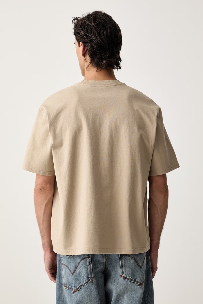 Odzież Levi's T-shirt męski bawełniany SS WORKWEAR PKT 008AB beżowy