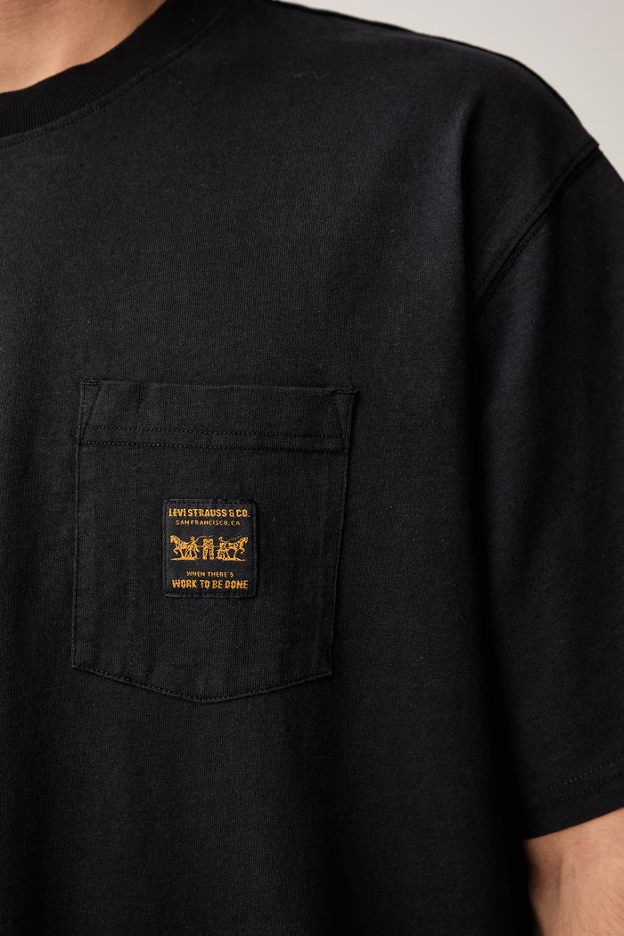 Levi's majica za muškarce od pamuka SS WORKWEAR PKT 008AB crna