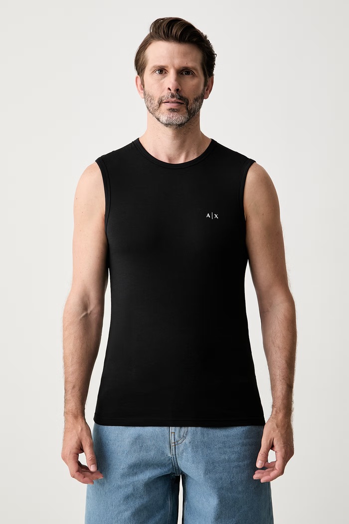 Armani Exchange top za muškarce od pamuka s elastanom 2-pack XM000873.AF13682.NOS bijela AA00