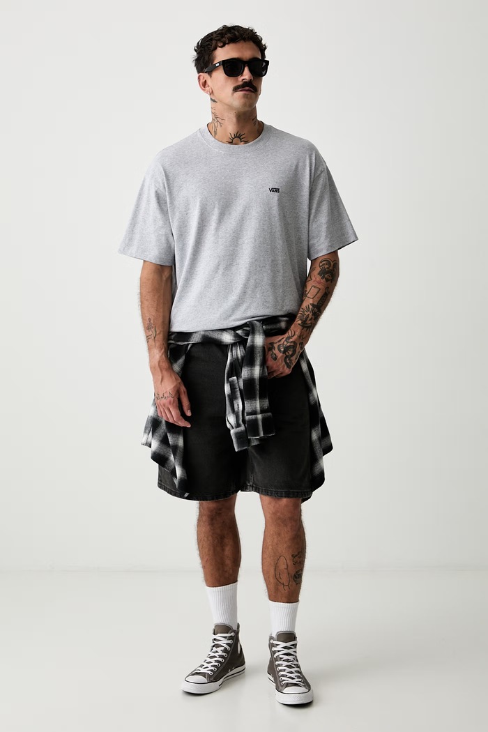 Vans tričko pánské s bavlnou VN0010FFATH1 šedá AA00