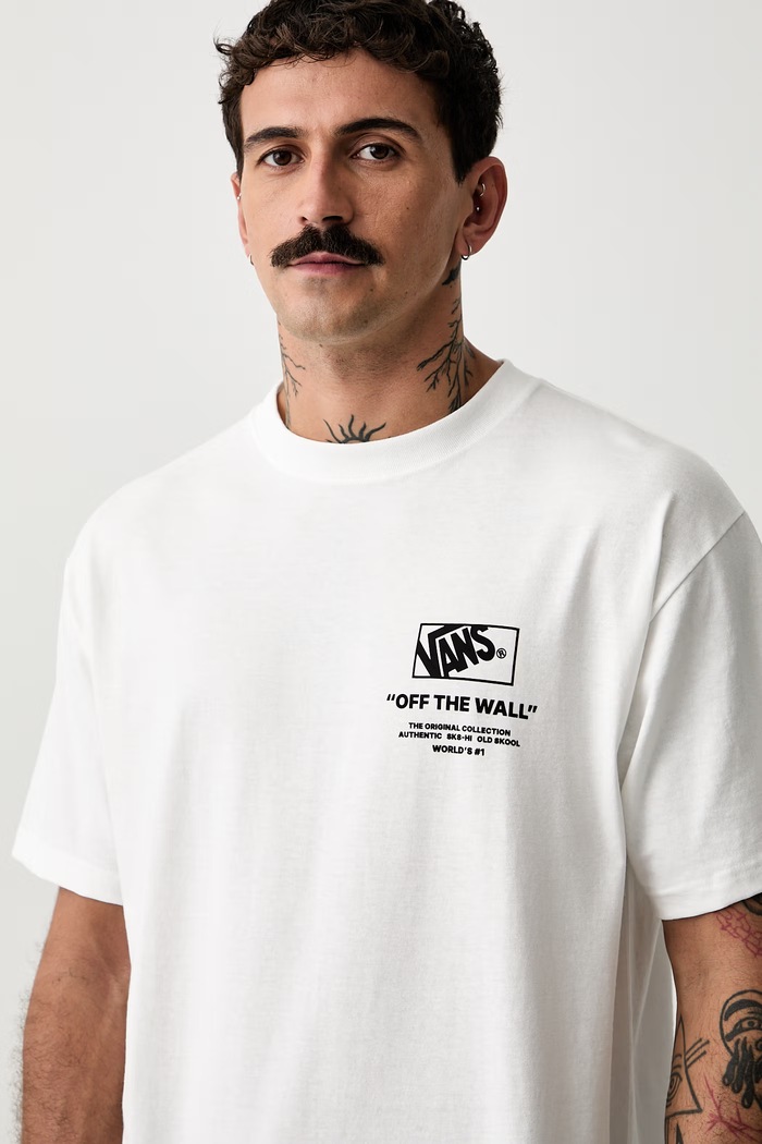 Vans t-shirt ανδρικό βαμβακερό λευκό VN000PEWWHT1
