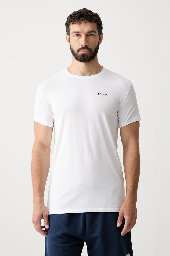 Palm Angels T-shirt męski z bawełną biały PLA1UMBTS01SI