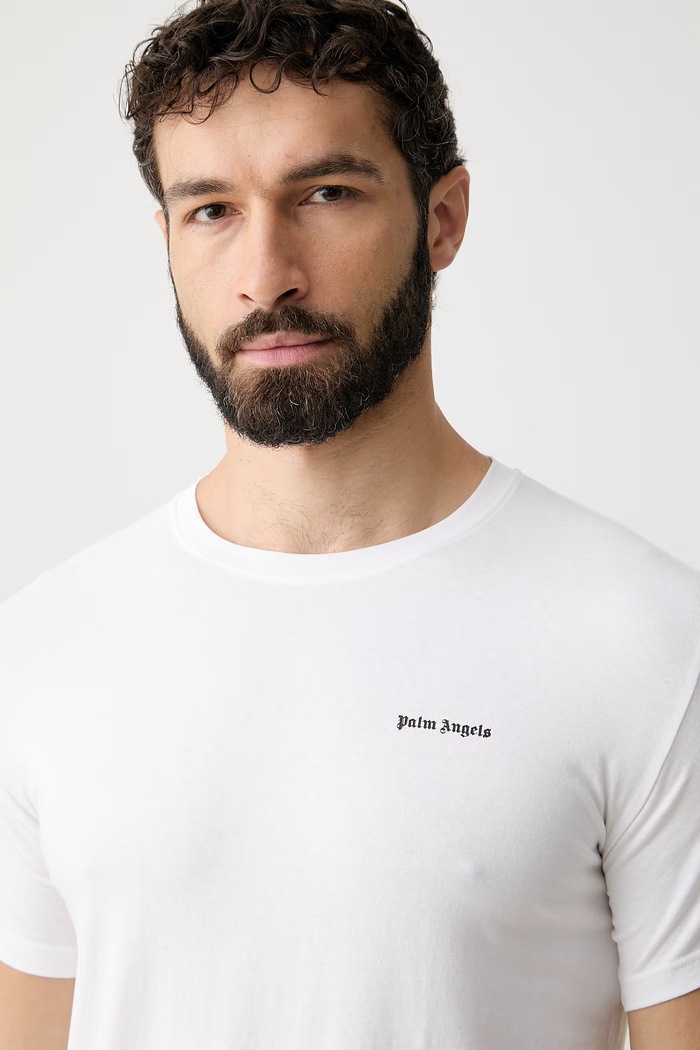 Odzież Palm Angels T-shirt męski z bawełną PLA1UMBTS01SI biały