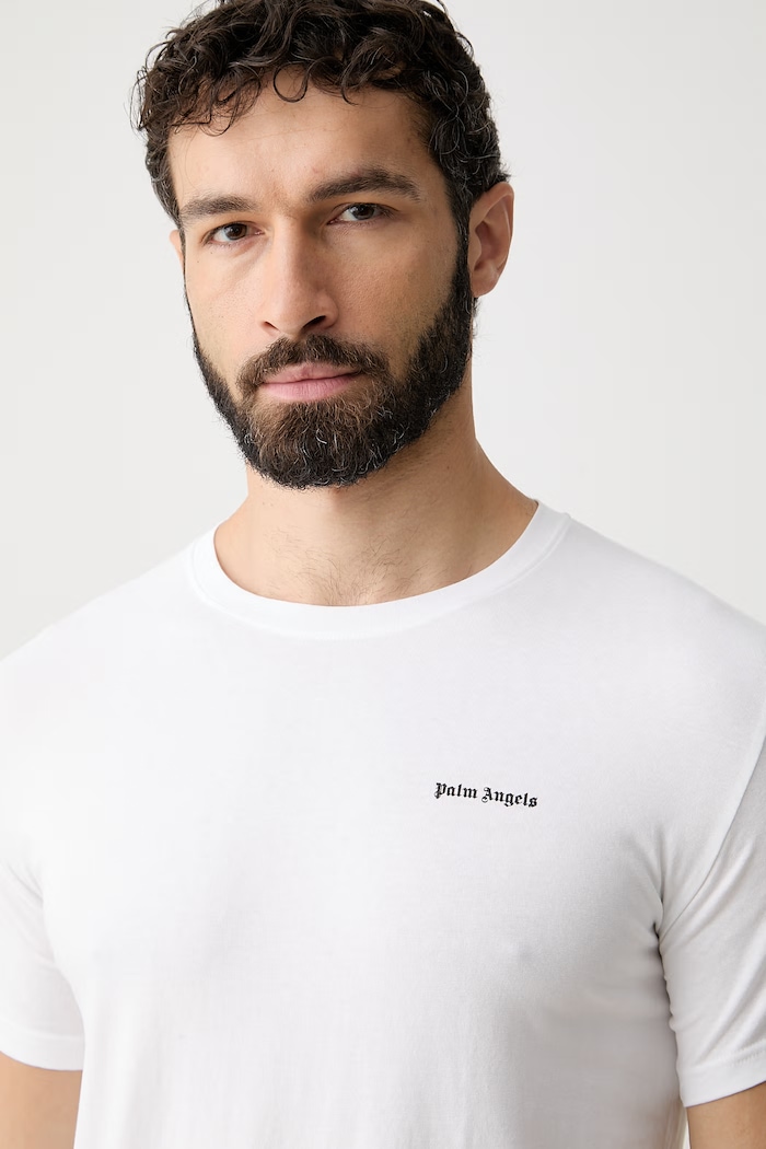 Odzież Palm Angels T-shirt męski z bawełną PLA1UMBTS01SI biały