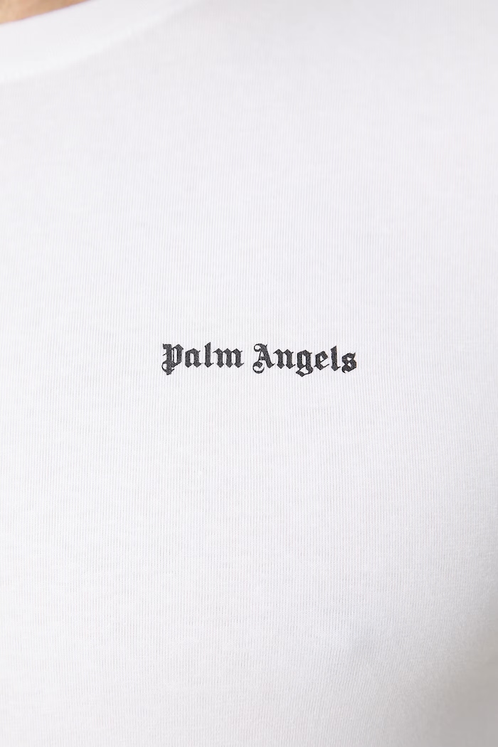 Palm Angels T-shirt męski z bawełną biały PLA1UMBTS01SI