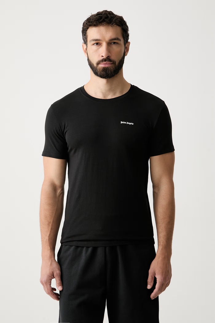 Palm Angels T-shirt męski z bawełną czarny PLA1UMBTS01SI