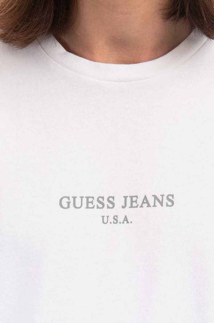Βαμβακερό μπλουζάκι Guess M2BI01.KBB50 λευκό