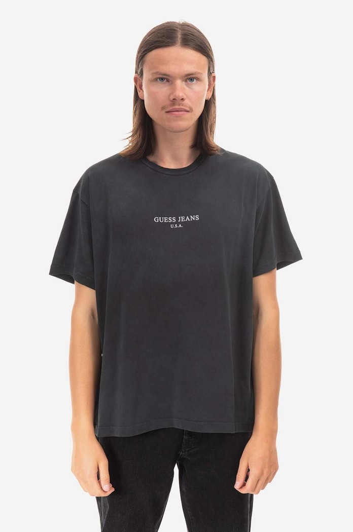Βαμβακερό μπλουζάκι Guess M2BI01.KBB50 μαύρο AA00