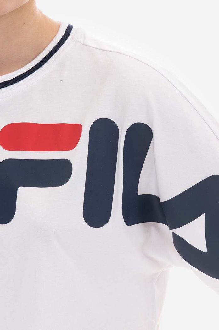 Fila tricou din bumbac Barr Cropped Wide Tee alb 687497