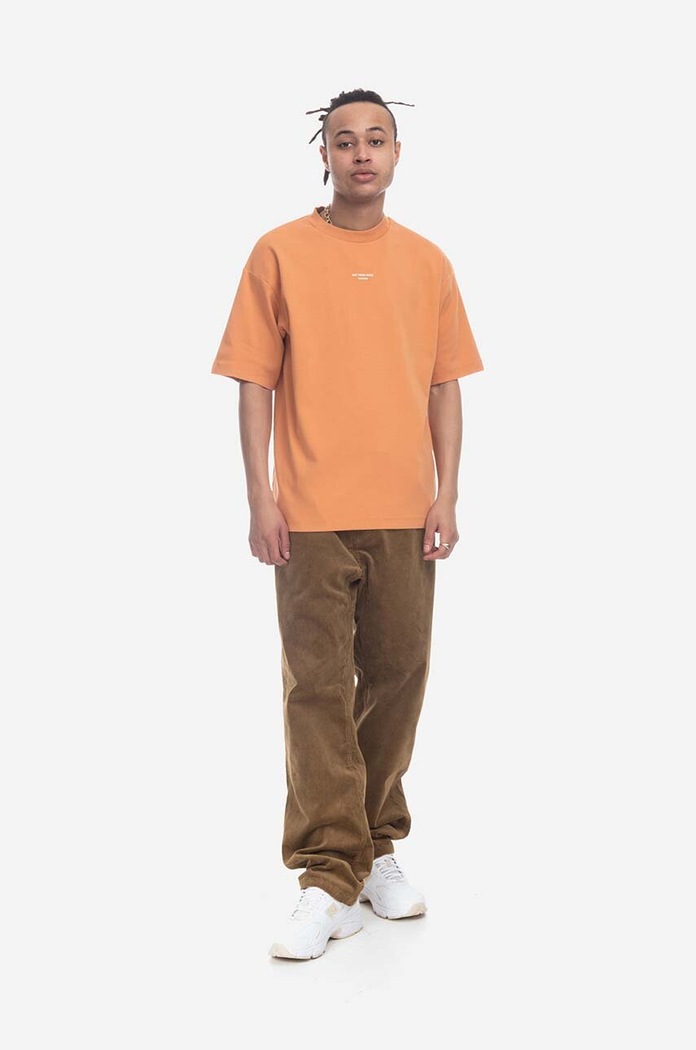 Clothing Drôle de Monsieur cotton T-shirt NFPM TS100 TS100.PEACH orange