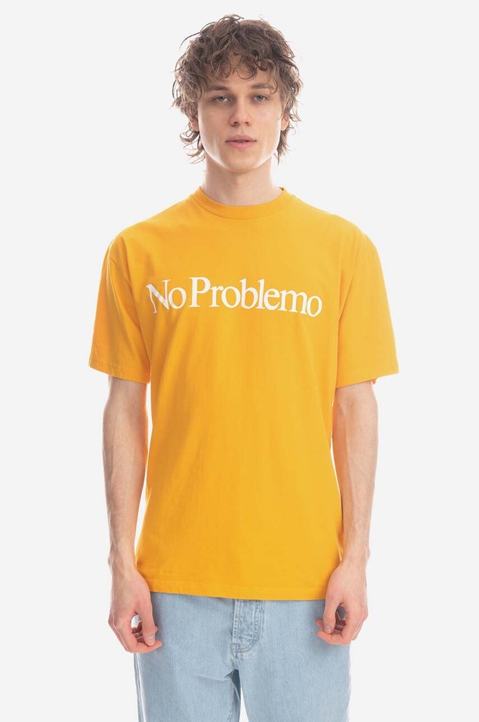 Aries cotton T-shirt regular yellow AR60002