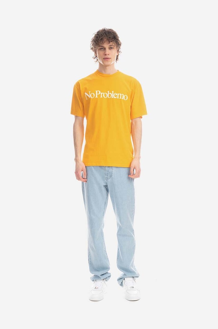 Aries cotton T-shirt AR60002 yellow SS23