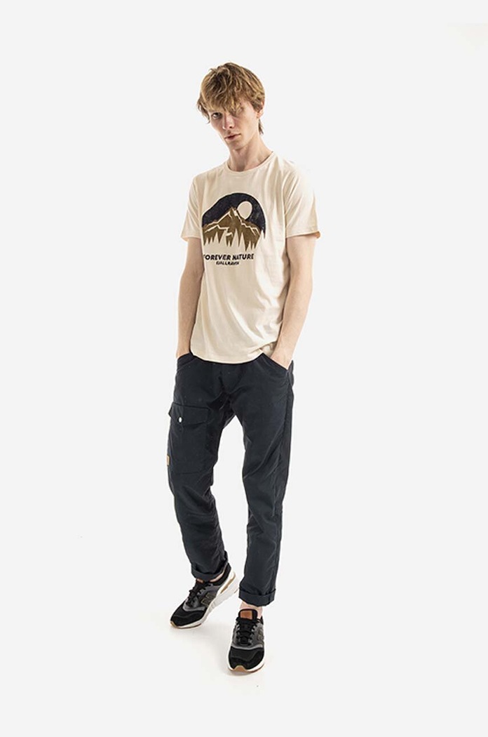 Fjallraven t-shirt bawełniany Nature F87053.113 beżowy AA00