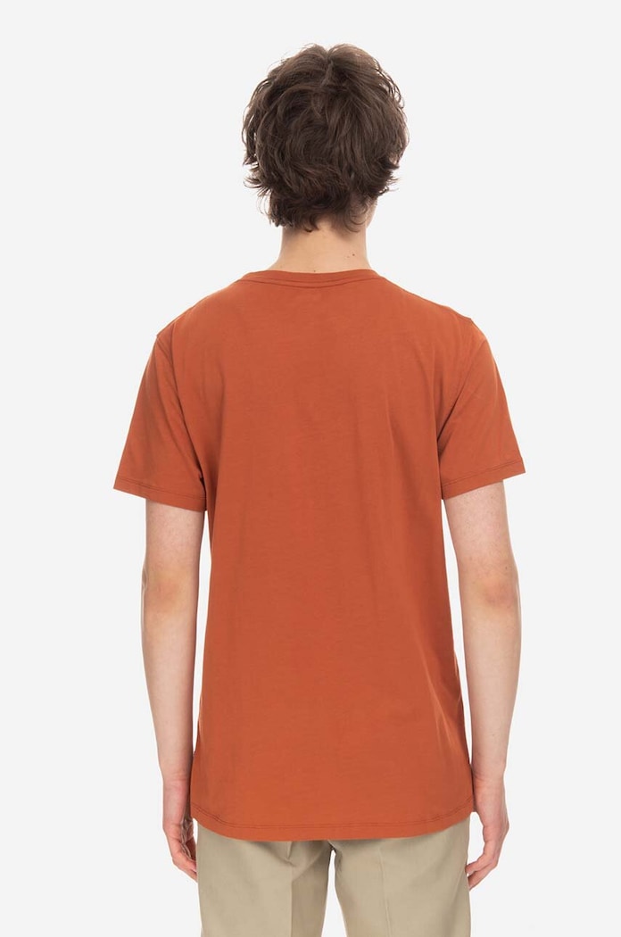 Fjallraven t-shirt bawełniany Nature F87053.243 pomarańczowy SS23