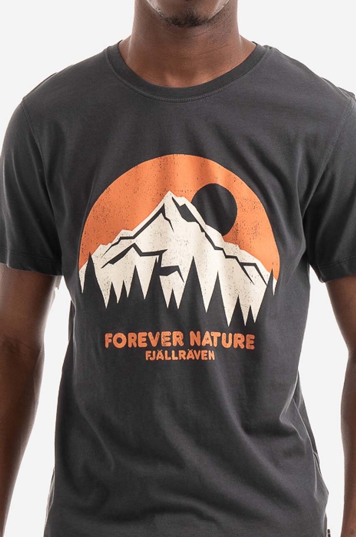 T-shirt bawełniany Nature Fjallraven F87053.555 granatowy