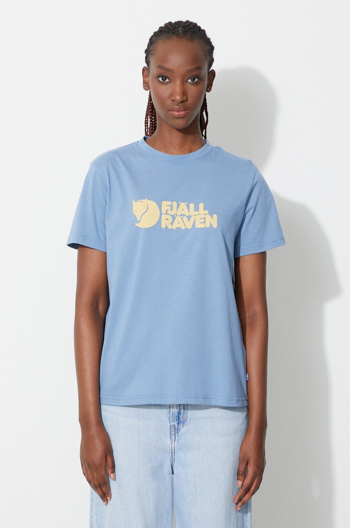 Majica kratkih rukava Fjallraven Logo Tee regular plava F87146.543