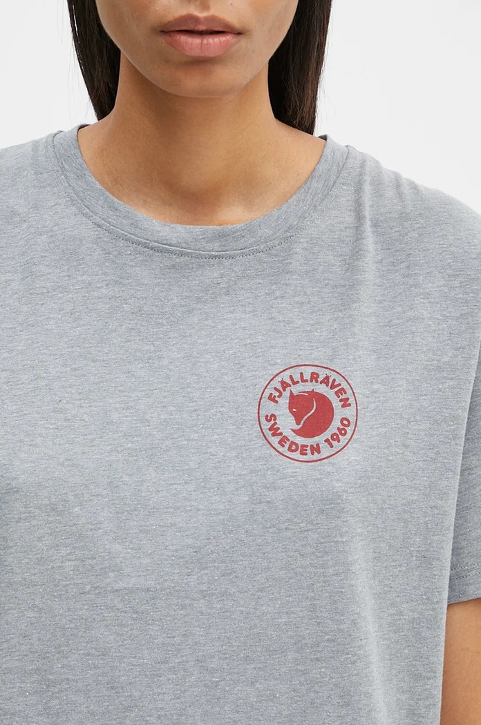 Fjallraven t-shirt Fox Boxy Logo Tee szary F87313.051