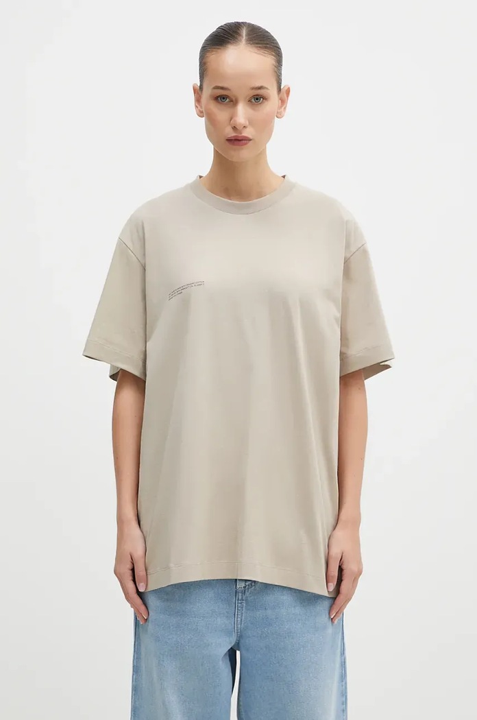 Pangaia t-shirt in cotone beige 10000287