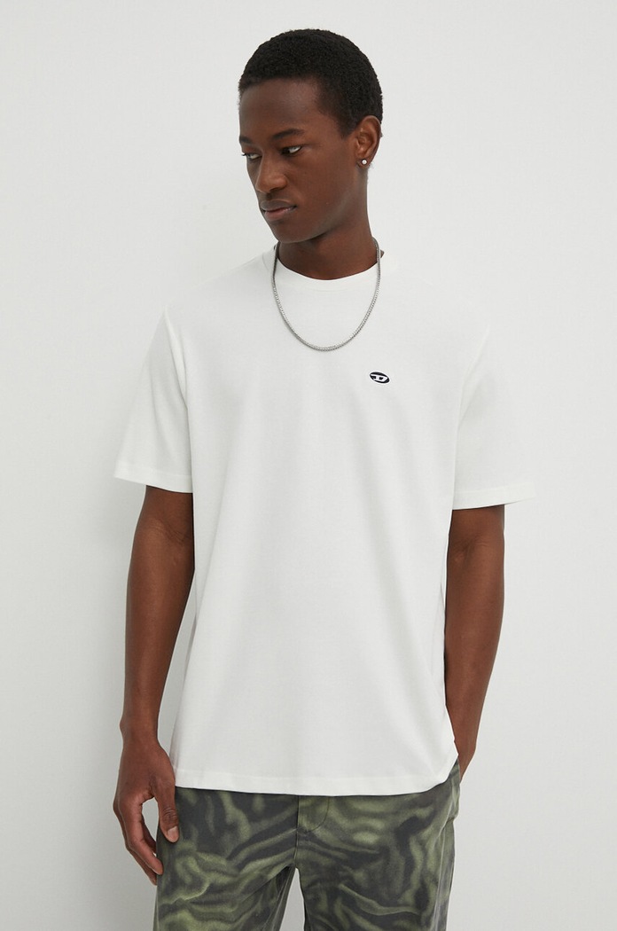 Diesel T-shirt bawełniany T-JUST-DOVAL-PJ MAGLIETTA beżowy A03819.0AIJU