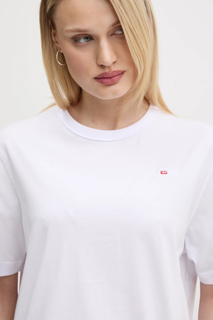 Bavlněné tričko Diesel T-ADJUST-MICRODIV T-SHIRT A14931.0NIAX bílá