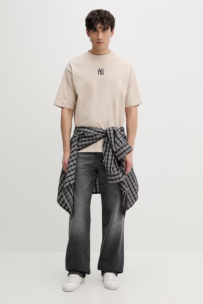 Odjeća New Era basic majica kratkih rukava od pamuka NEW YORK YANKEES 60675747 bež