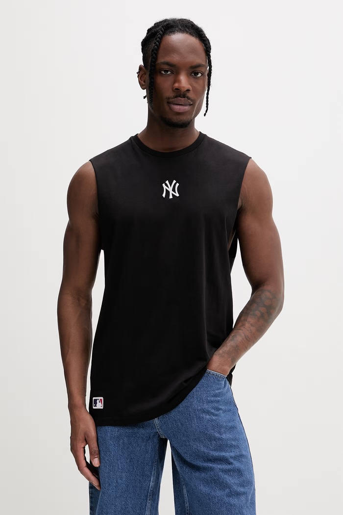 New Era top pentru bărbați, din bumbac NEW YORK YANKEES 60691043 negru AA00