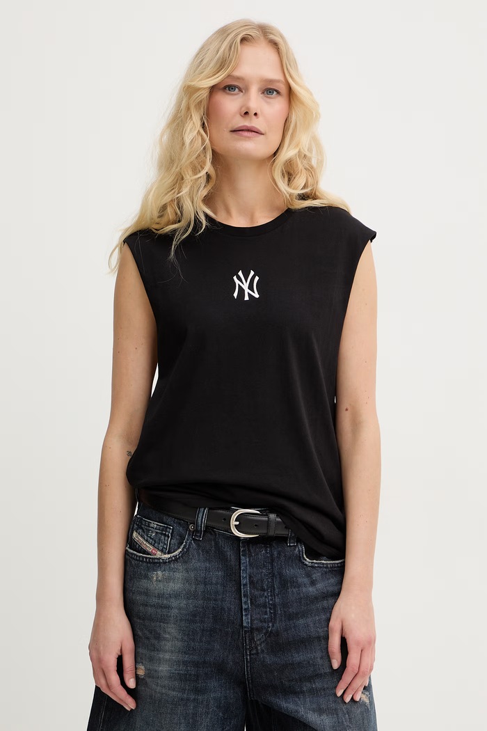 Îmbrăcăminte New Era top pentru bărbați, din bumbac NEW YORK YANKEES 60691043 negru