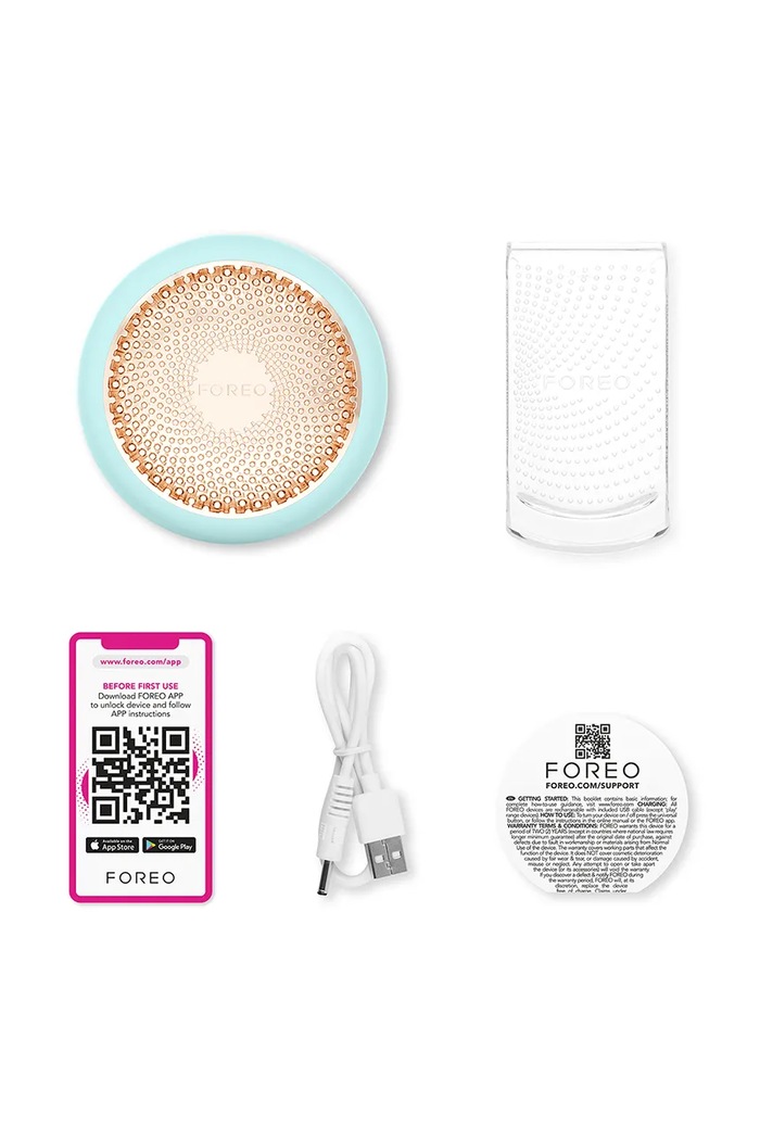 Home SPA FOREO urządzenie do nakładania maseczek i terapii światłem UFO 3 Arctic Blue F1535 turkusowy