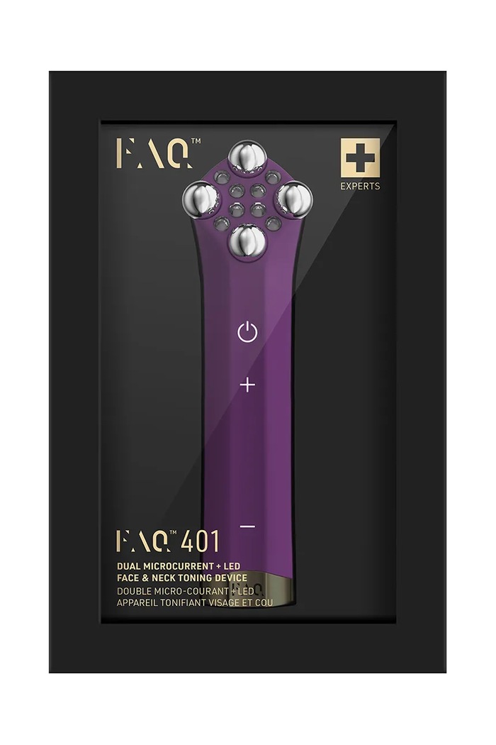 Home SPA FOREO urządzenie modelujące twarz z led i podwójnym mikroprądem FAQ 401 F0501 fioletowy