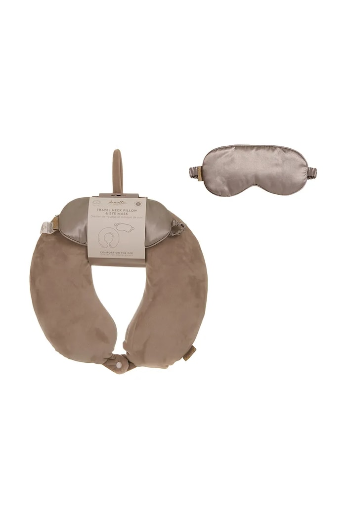 Danielle Beauty Set pernă de călătorie și mască pentru ochi Travel gri DC0176PIL