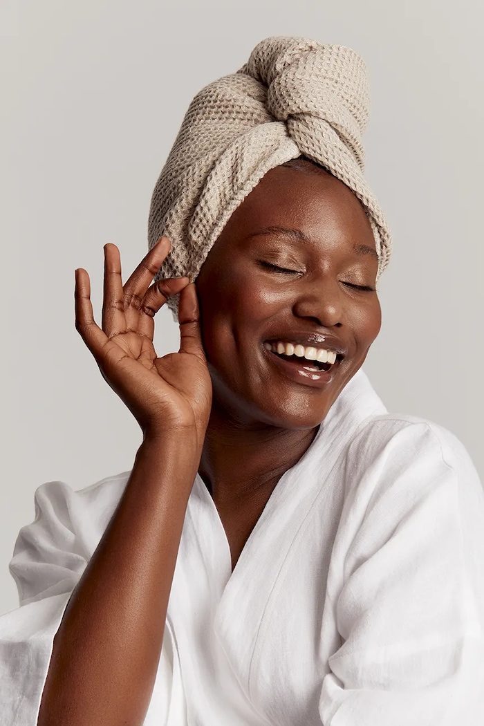 Vlasový turban GLOV Linen Hair Wrap béžová 5907440743403