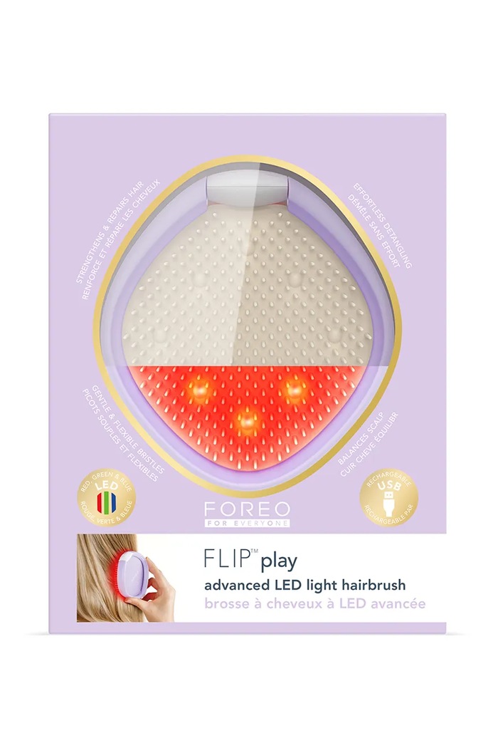 FOREO zaawansowana szczotka do włosów z oświetleniem led Flip Play Advanced F3263 fioletowy AA00