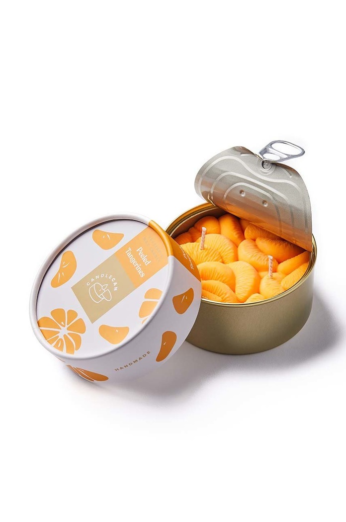 CandleCan Świeca zapachowa Peeled Tangerines pomarańczowy can.tangerine