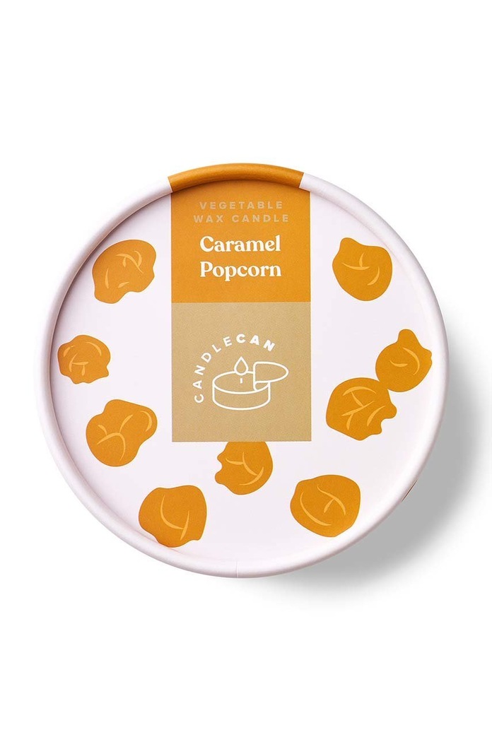 Home SPA CandleCan lumanare aromata Caramel Popcorn can.popcorn alb