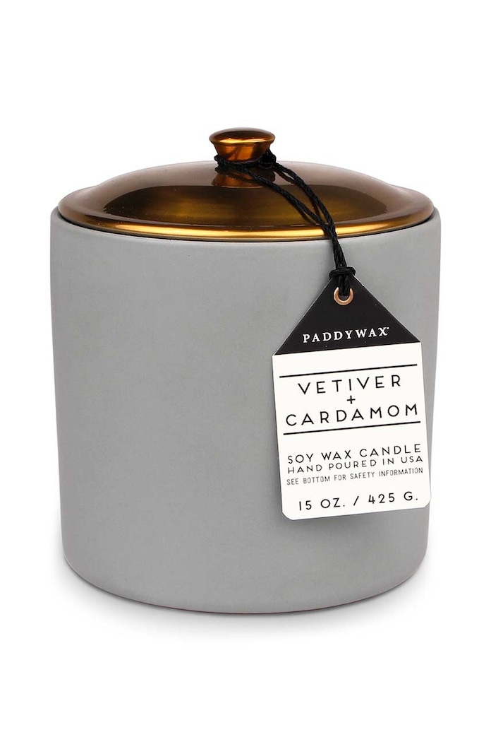 Paddywax świeca zapachowa sojowa Wetiwer & Kardamon, 425 g szary HY1501EU