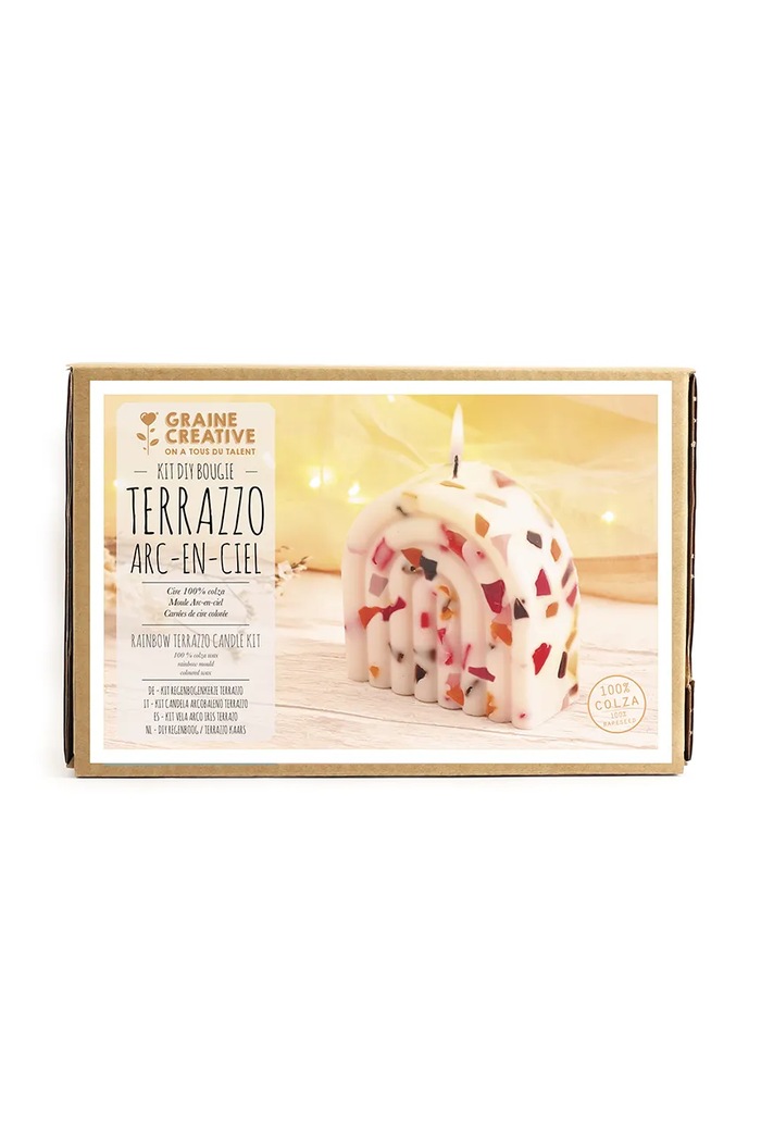 Graine Creative Set diy de lumânări Kit DIY Bougie Terrazzo Arc en Ciel multicolor 152024