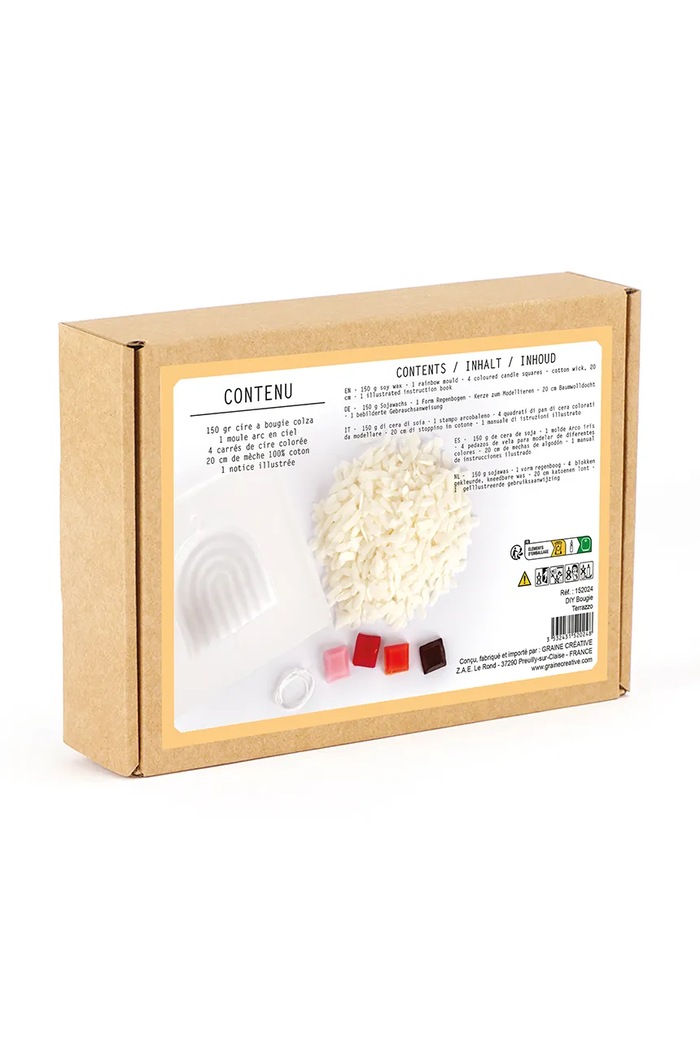 Lifestyle Graine Creative Set diy de lumânări Kit DIY Bougie Terrazzo Arc en Ciel 152024 multicolor