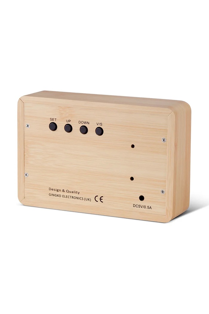 Gingko Design ceas led Brick Beech Click Clock GK15W11 alb AA00