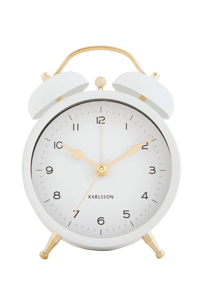 Budík Karlsson Classic Twin Bell vícebarevná KA5998WH