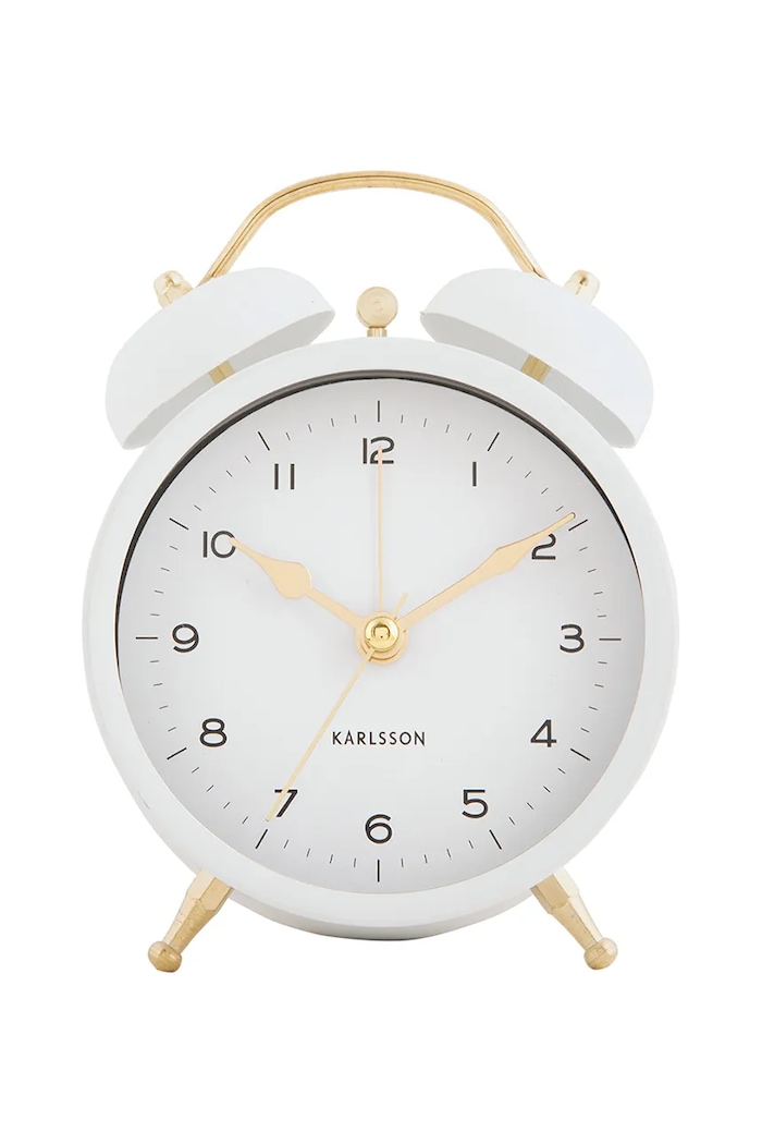 Budík Karlsson Classic Twin Bell vícebarevná KA5998WH